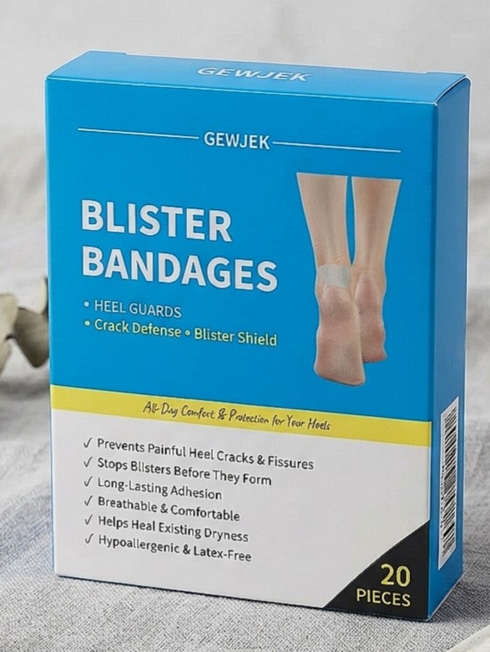 20pcs Waterproof Hydrocolloid Blister Bandages, Advanced Heel Protection Healing